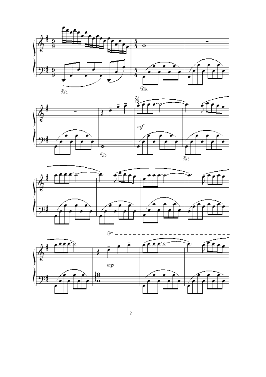 童年的回忆 钢琴谱.docx_第2页