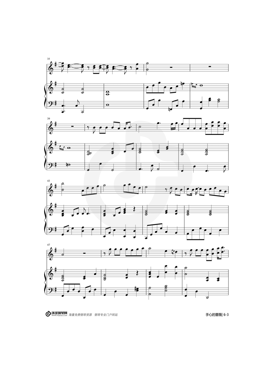 手心的蔷薇（弹唱版） 钢琴谱.docx_第2页