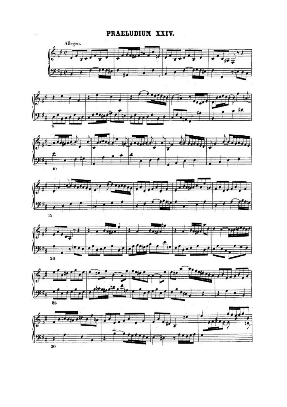 巴赫《平均律钢琴曲集·第二卷》之前奏曲（NO.24） 钢琴谱.docx_第1页
