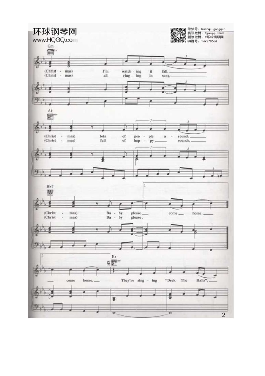 CHRISTMAS（选自《Christmas》专辑弹唱版钢琴谱合集） 钢琴谱.docx_第2页