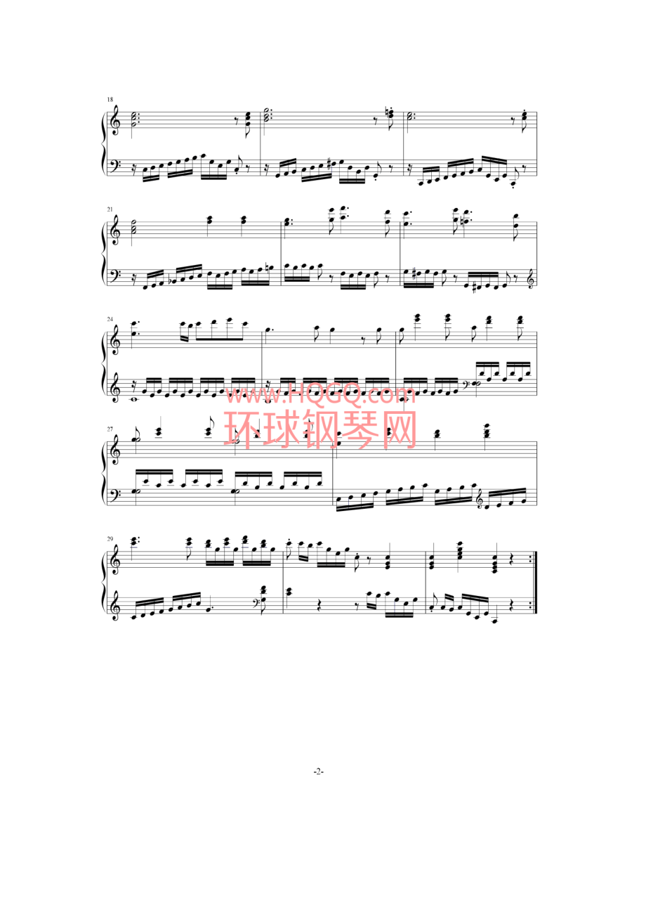 车尔尼左手练习曲718—01钢琴谱 钢琴谱.docx_第2页