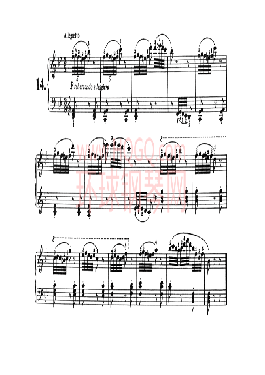 车尔尼821钢琴八小节练习曲160首 钢琴谱_13.docx_第1页