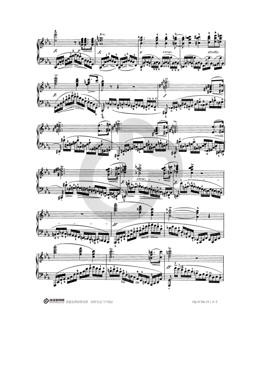 革命练习曲（肖邦c小调练习曲Op10No12） 钢琴谱.docx_第2页