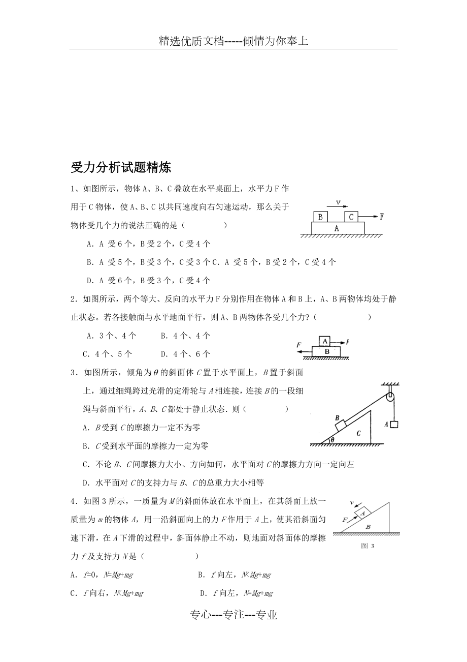 受力分析专题练习.doc_第1页