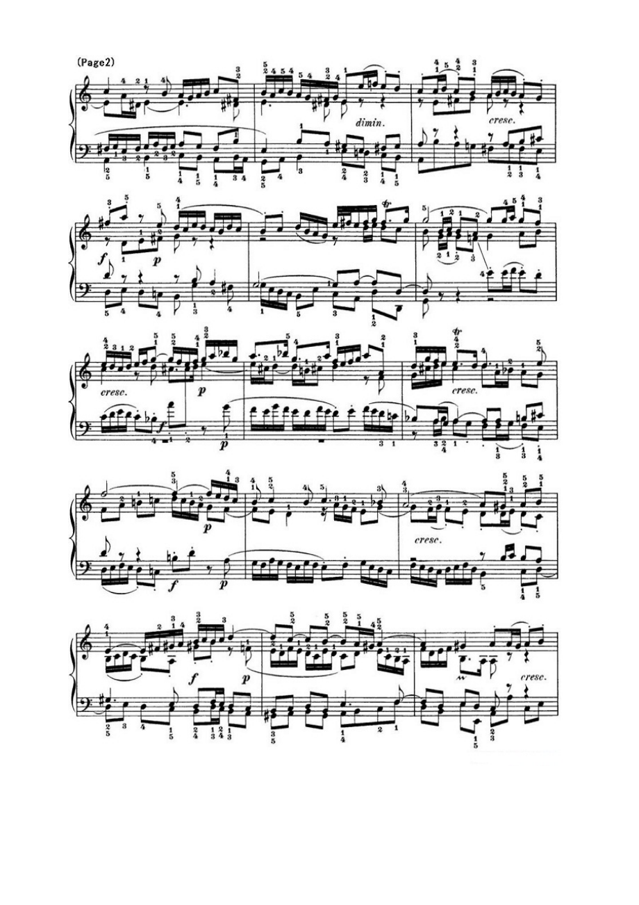 巴赫《平均律钢琴曲集·第一卷》之赋格曲（NO.20） 钢琴谱.docx_第2页
