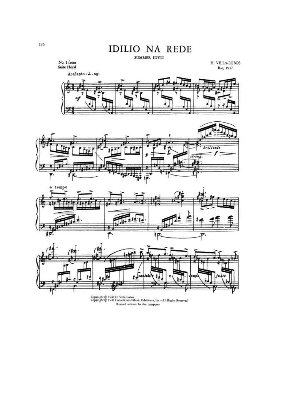 花之组曲 Suite Floral Op.97 Villa 钢琴谱.docx_第1页