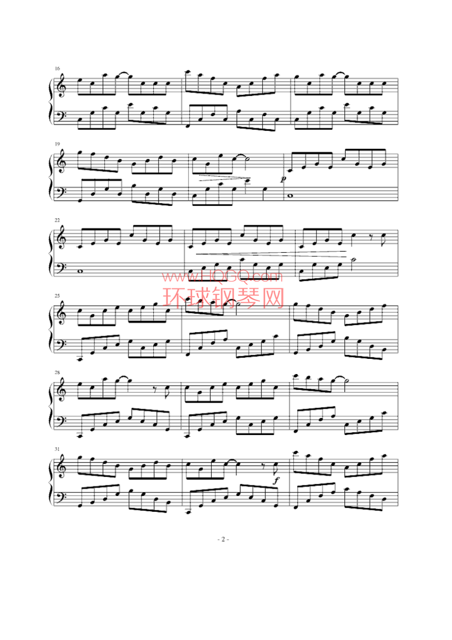音乐盒舞者（简化版） 钢琴谱.docx_第2页