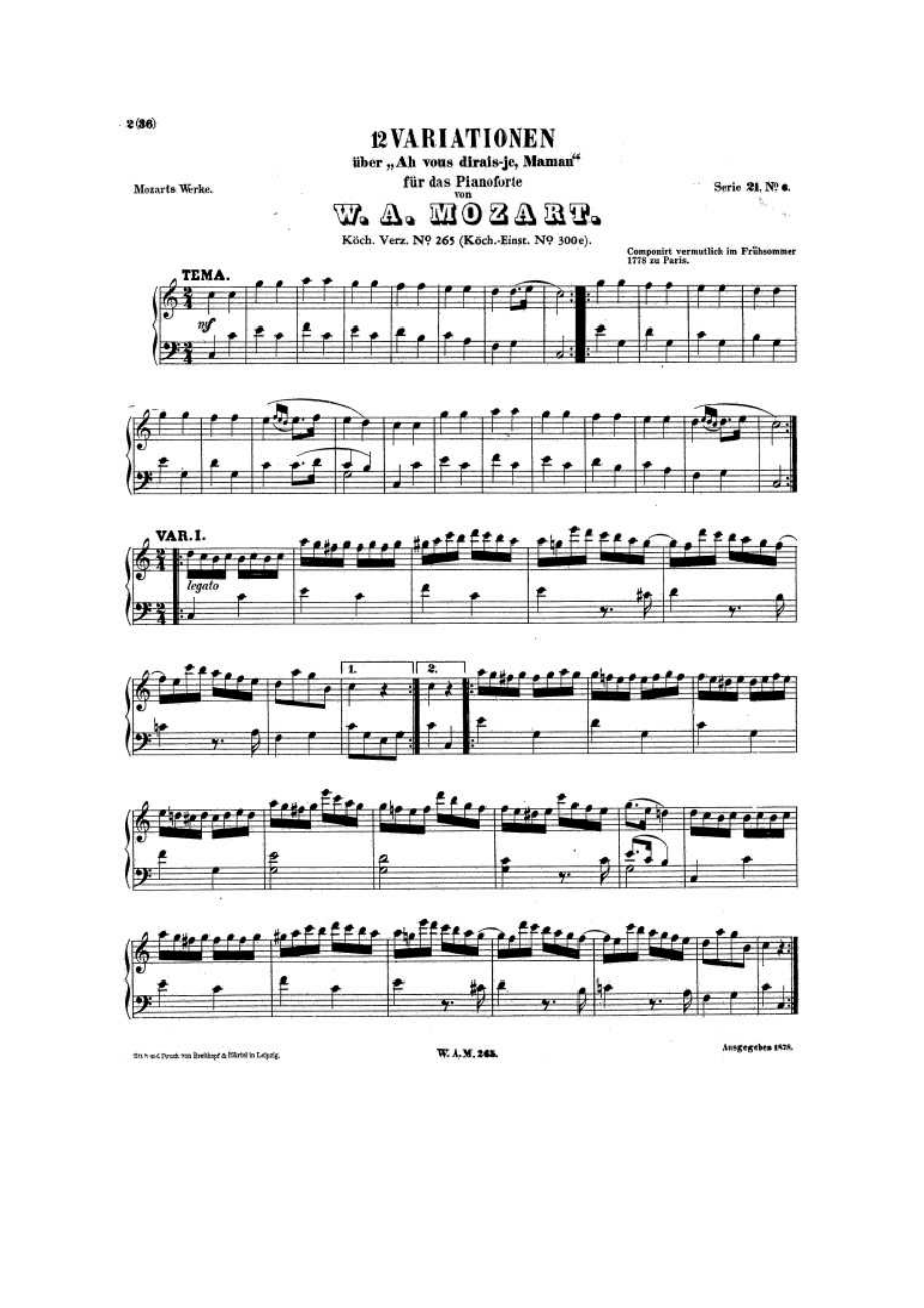 小星星变奏曲（选自日剧《交响情人梦》） 钢琴谱.docx_第1页