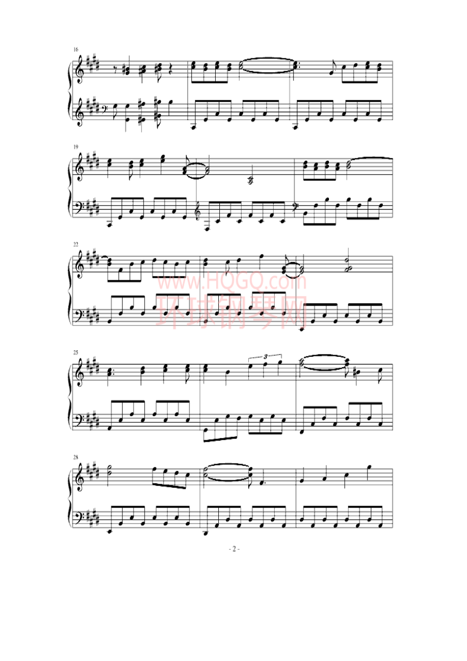 悲伤的天使（简易版） 钢琴谱.docx_第2页