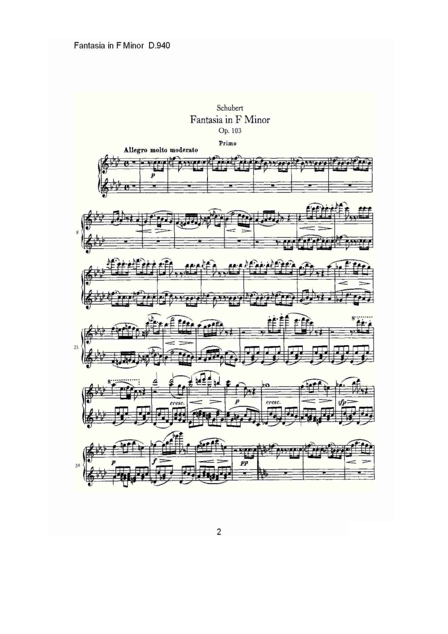Fantasia in F Minor D.940（F小调幻想曲D.940） 钢琴谱.docx_第2页
