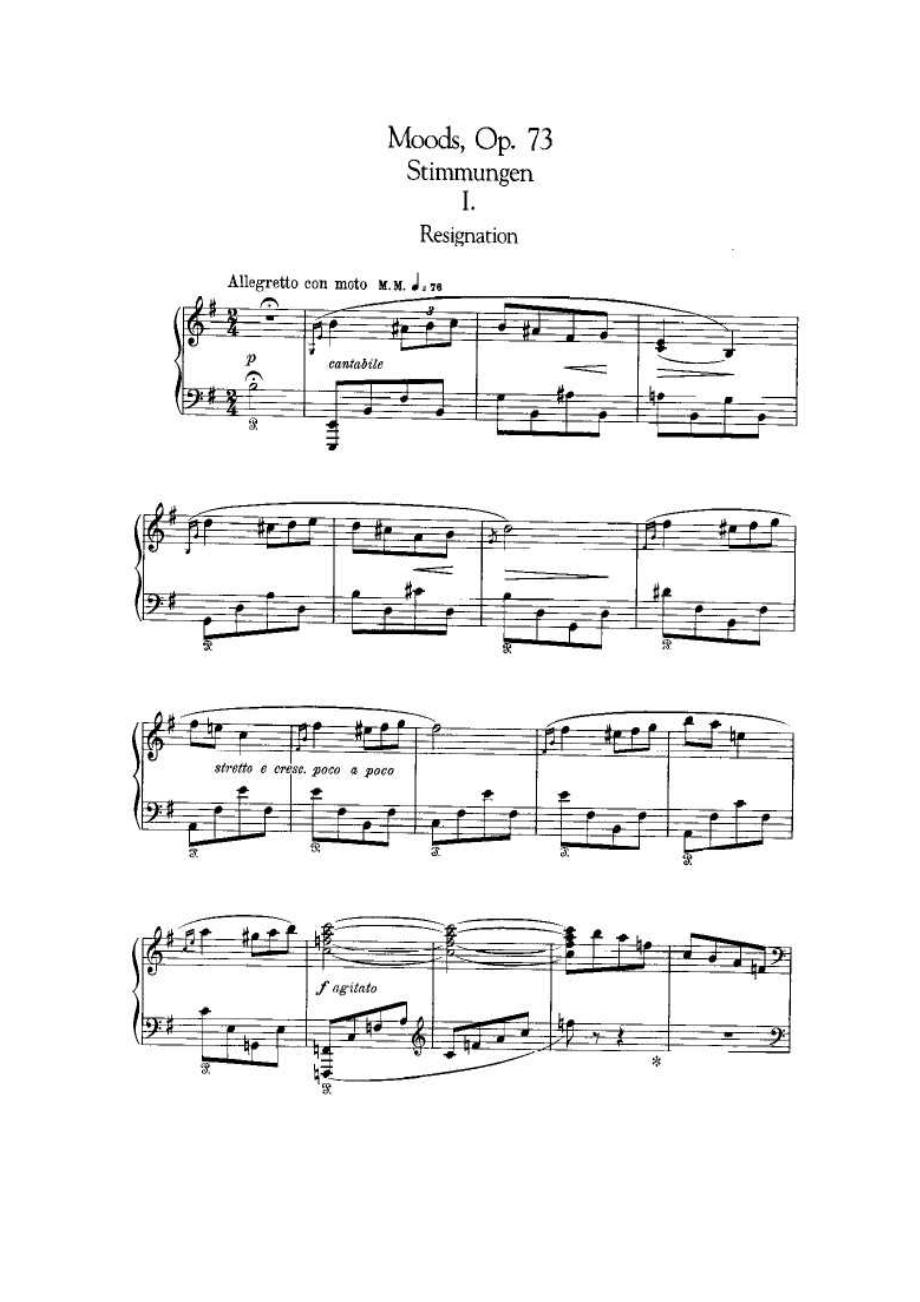 心情组曲 Moods Op.73 钢琴谱.docx_第1页