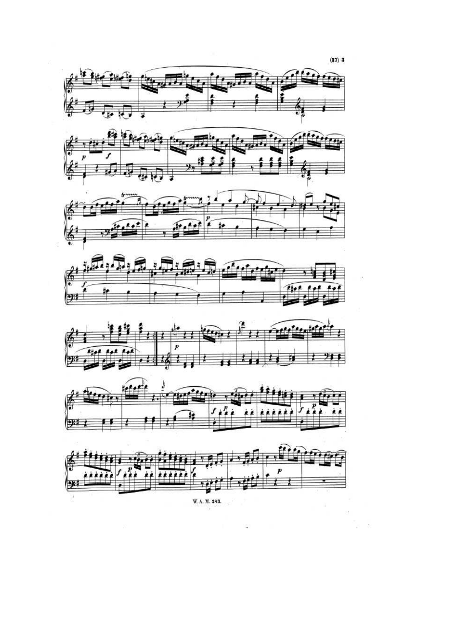 G大调第五钢琴奏鸣曲（K.283） 钢琴谱.docx_第2页