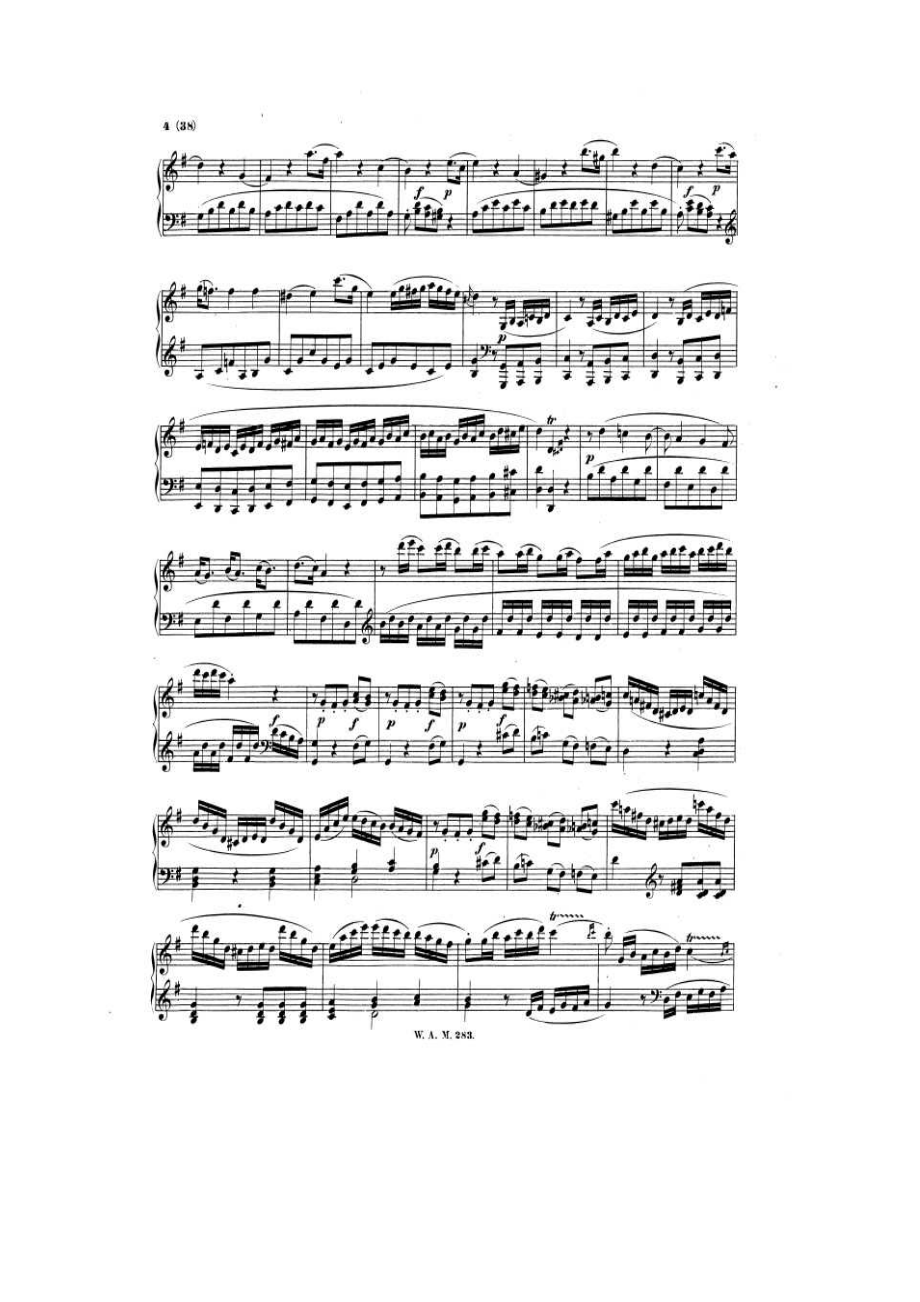 G大调第五钢琴奏鸣曲（K.283） 钢琴谱.docx_第3页