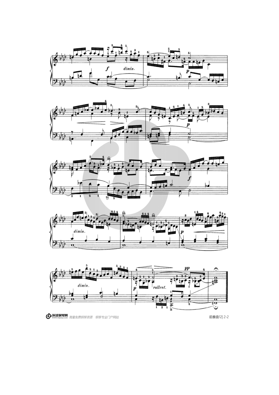 第十二首BWV857（选自《十二平均律》上册） 钢琴谱.docx_第2页