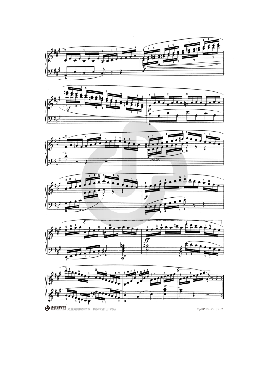 车尔尼《流畅练习曲 Op.849》——No.23 钢琴谱.docx_第2页