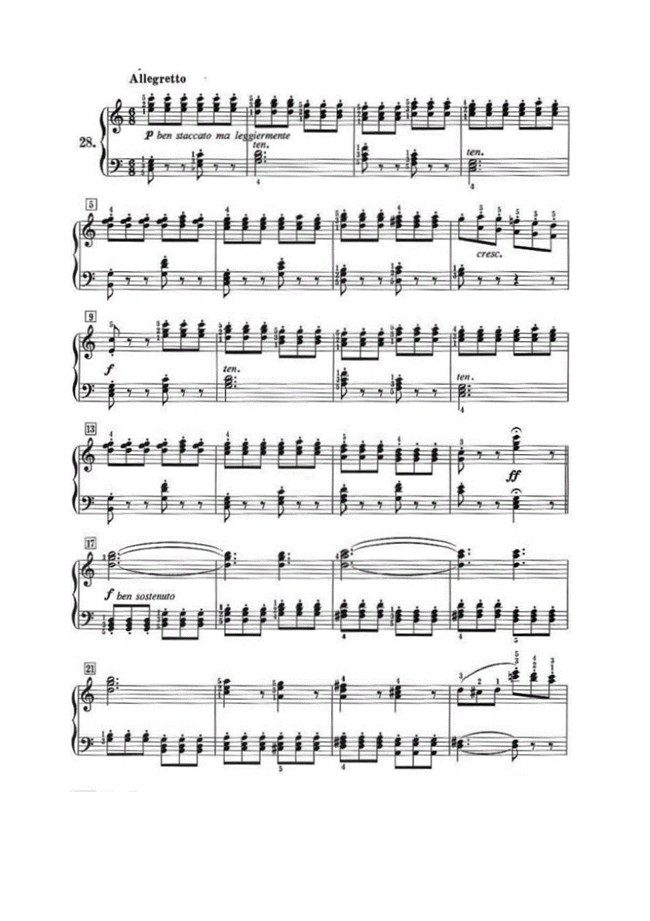 首莱蒙钢琴练习曲 作品37（NO.28） 钢琴谱.docx_第1页
