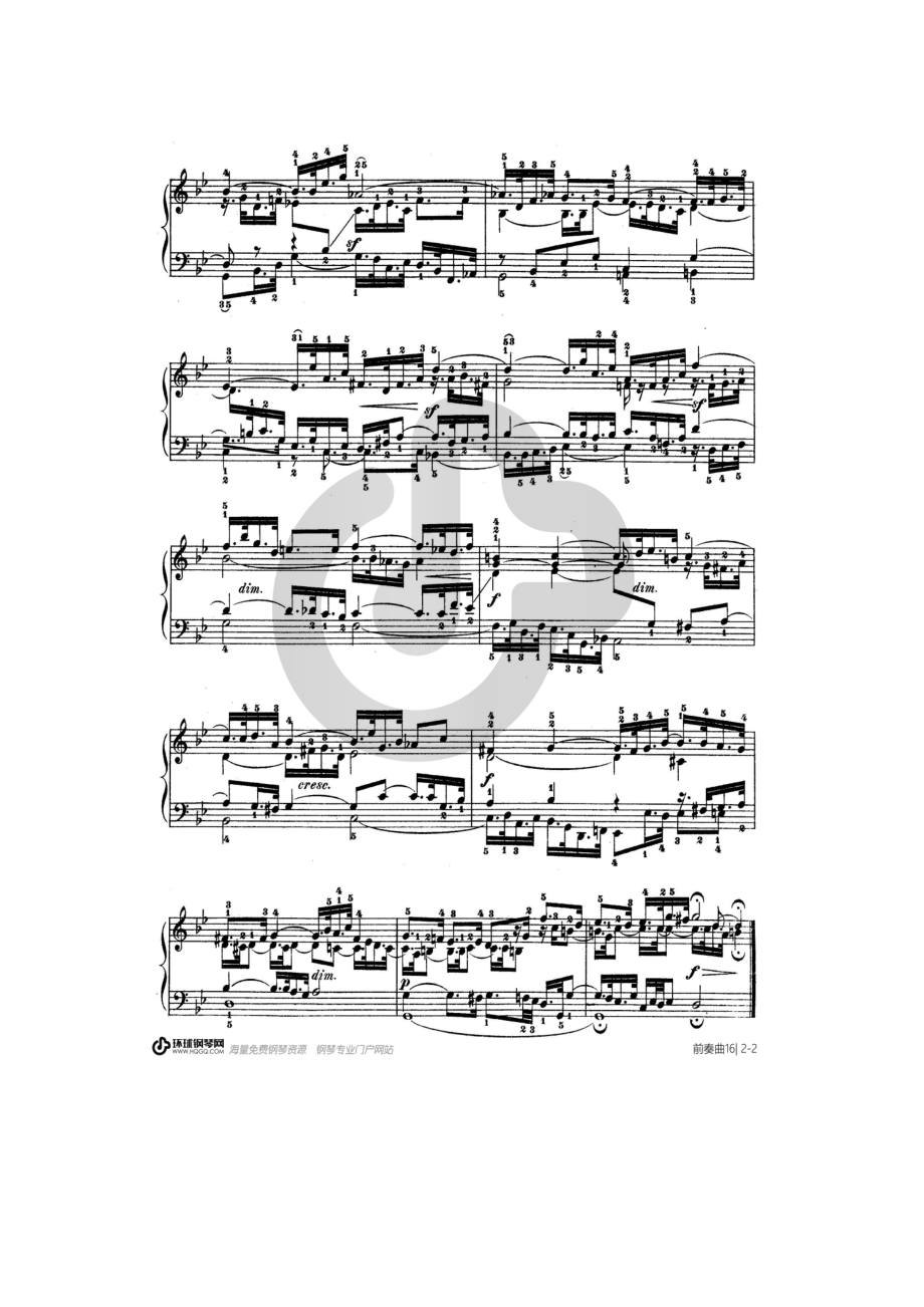 第十六首BWV885（选自《十二平均律》下册） 钢琴谱.docx_第2页