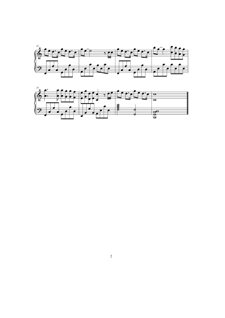 平凡天使（C调简易版） 钢琴谱.docx_第2页