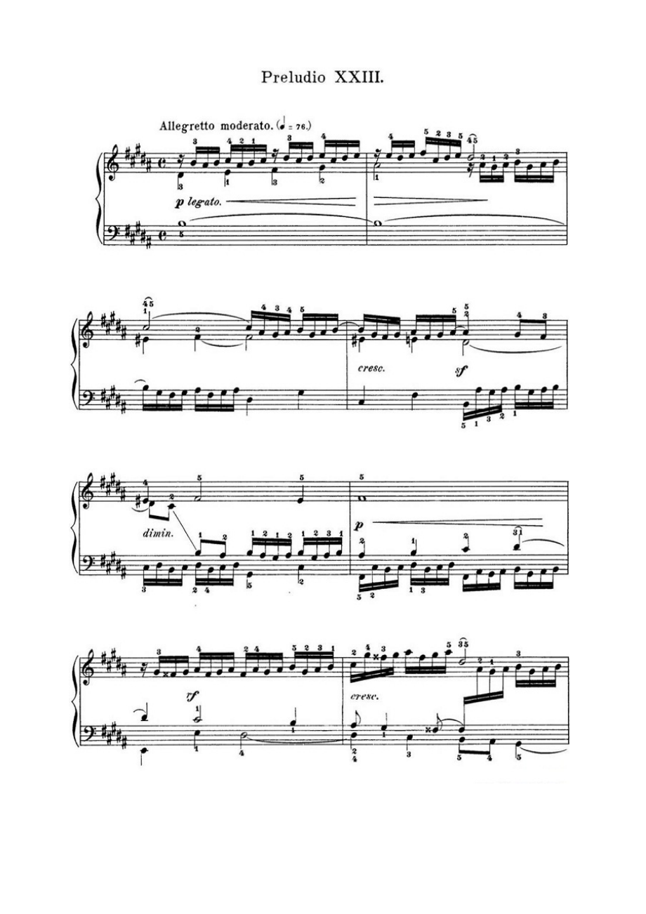 巴赫《平均律钢琴曲集·第一卷》之前奏曲（NO.23） 钢琴谱.docx_第1页