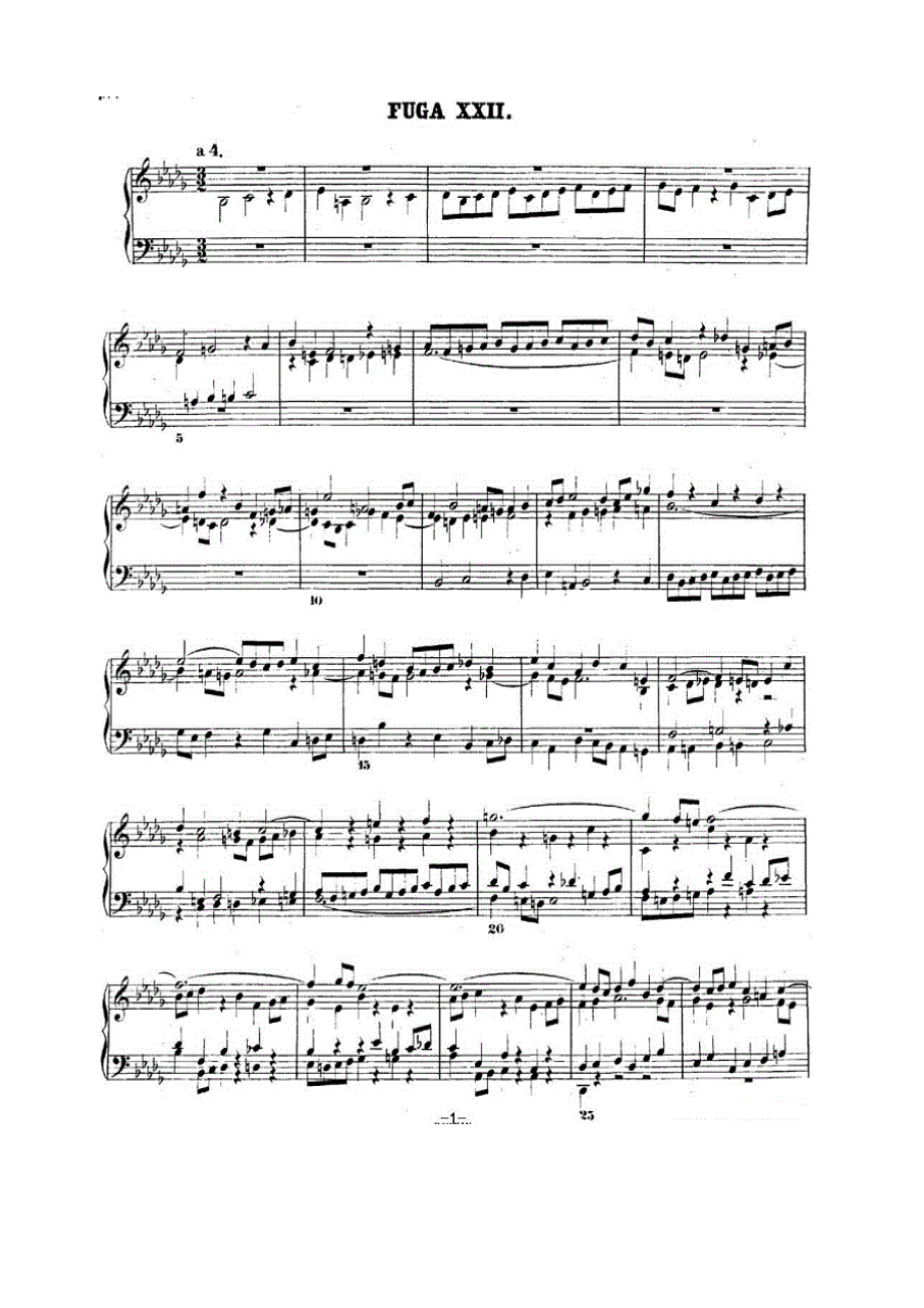 巴赫《平均律钢琴曲集·第二卷》之赋格曲（NO.22） 钢琴谱.docx_第1页