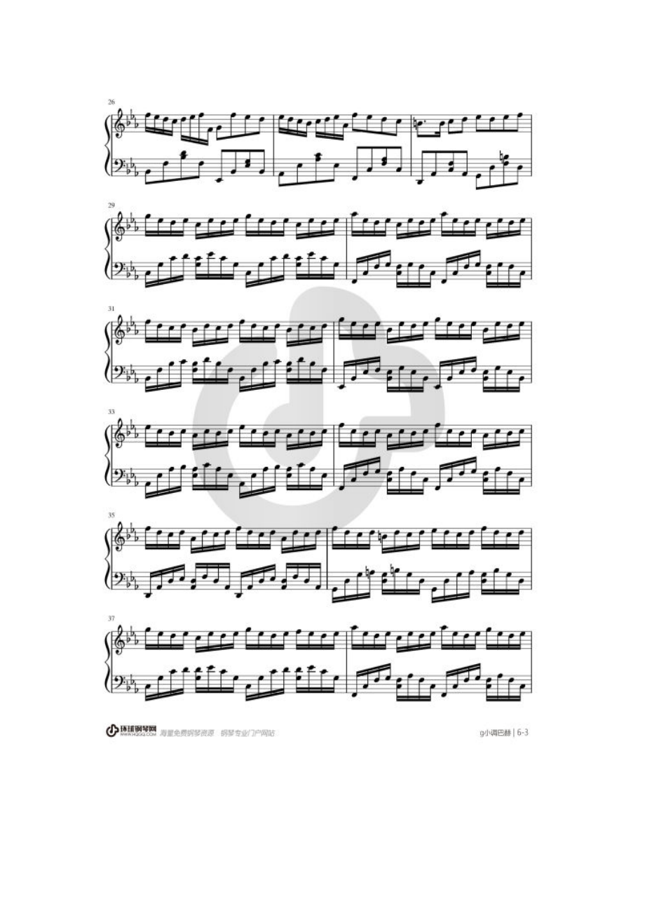 g小调的巴赫 钢琴谱.docx_第3页