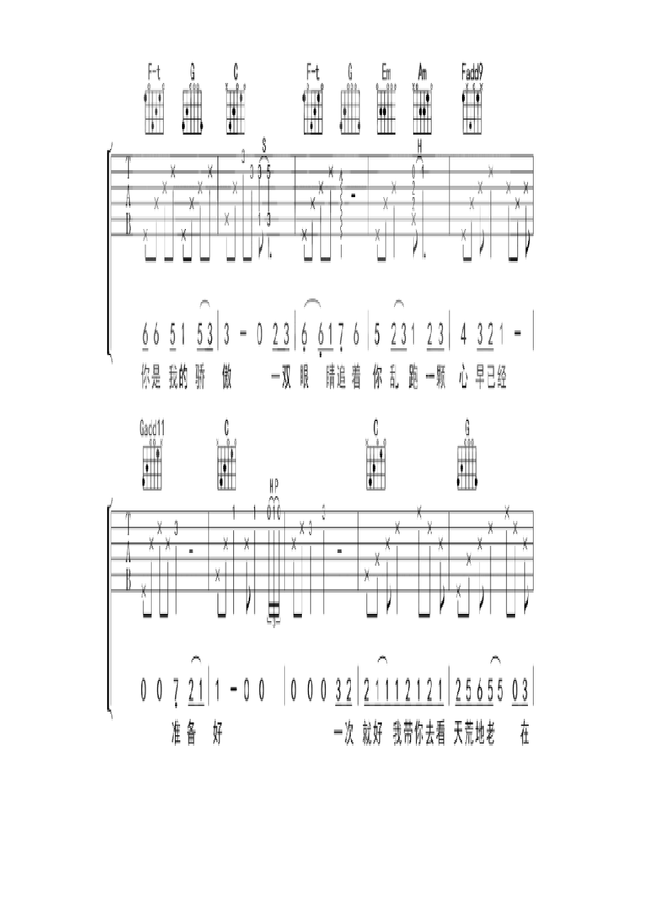 沈腾《一次就好》 吉他谱.docx_第2页