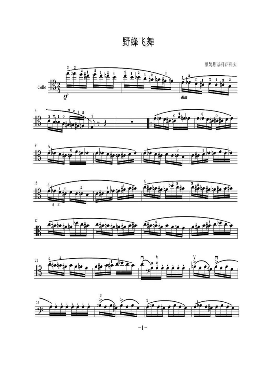 野蜂飞舞 提琴谱.docx_第1页