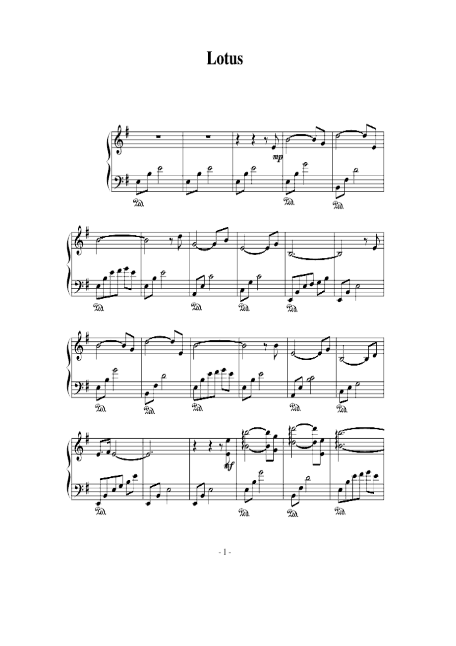 Lotus （莲） 钢琴谱.docx_第1页
