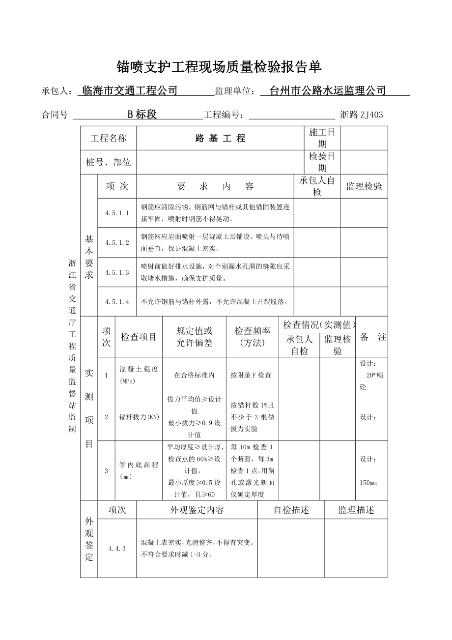 锚喷支护工程现场质量检验报告单.doc_第1页