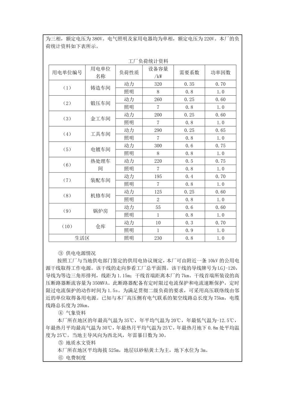 工厂供电课程设计课程设计报告机械厂供配电系统设计.doc_第3页