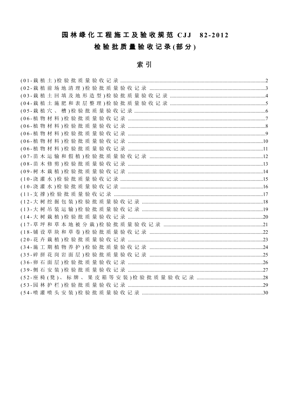 《园林绿化工程施工及验收规范》(cjj82)检验资料.doc_第1页