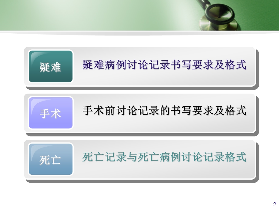 疑难病例和手术前讨论记录书写要求及格式0326.ppt_第2页