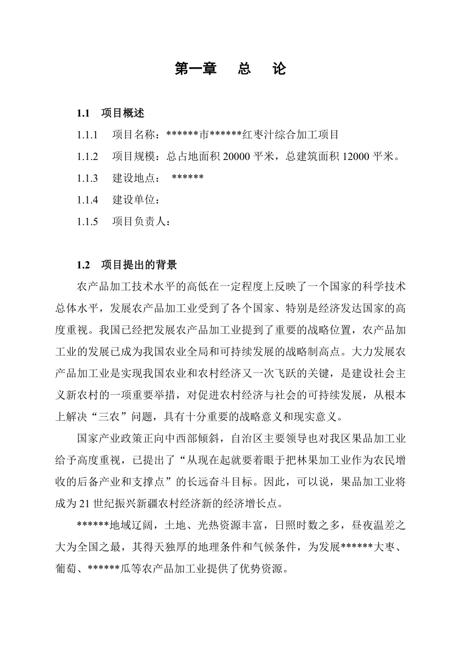 红枣汁综合加工项目可行性研究报告.doc_第2页