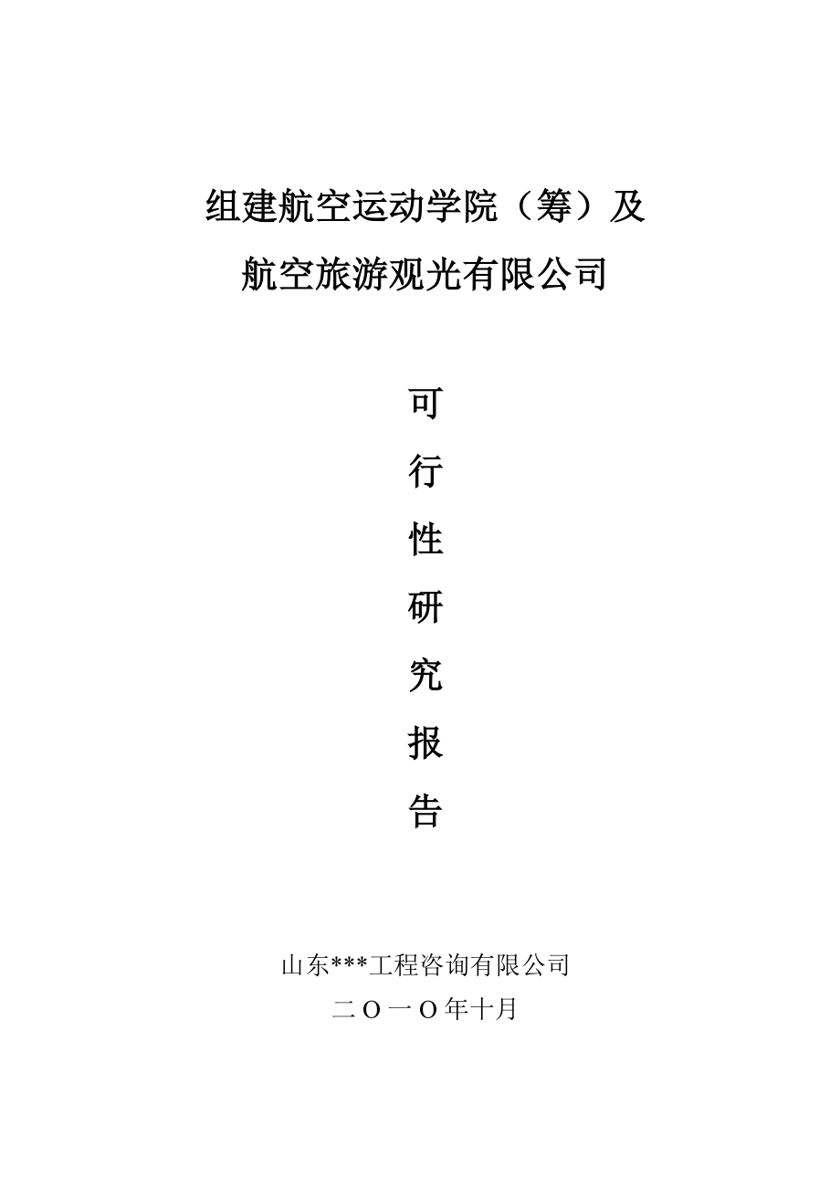 组建航空运动学院及航空旅游观光公司可行性研究报告.doc_第1页