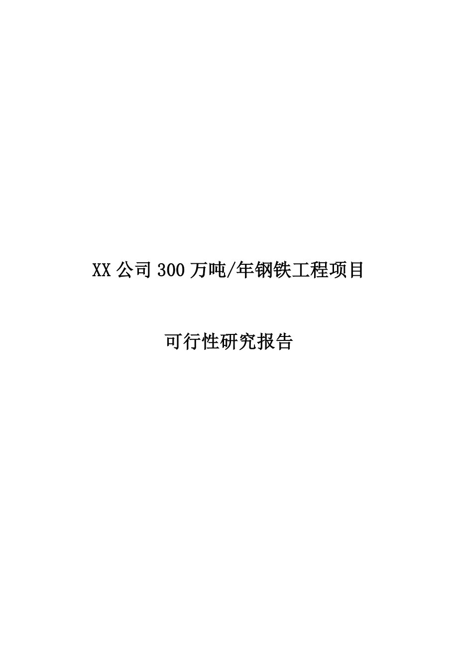 产300万吨钢铁项目可行性研究报告.doc_第1页