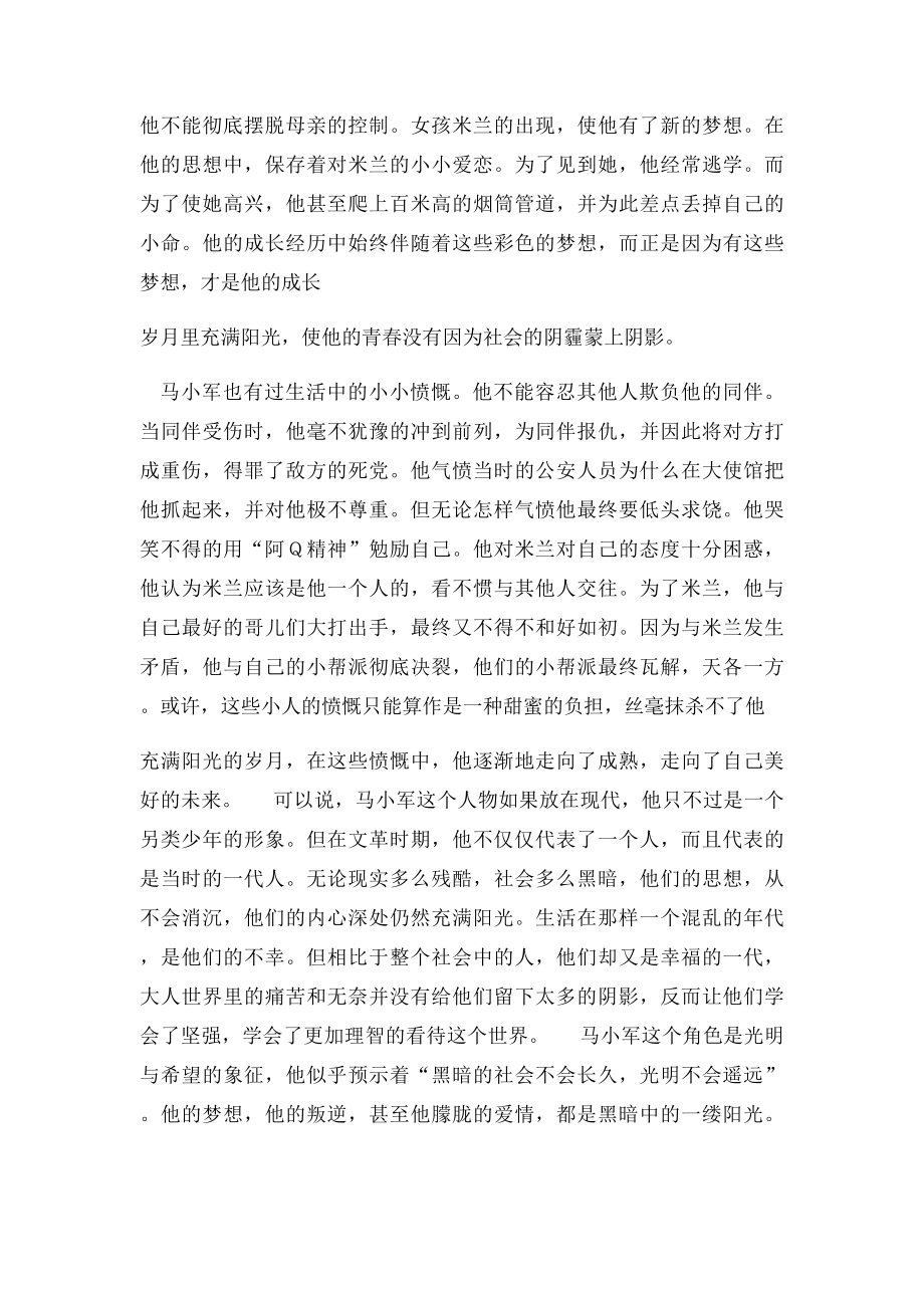 姜文导演自传夏雨成名作《阳光灿烂的日子》影评.docx_第2页