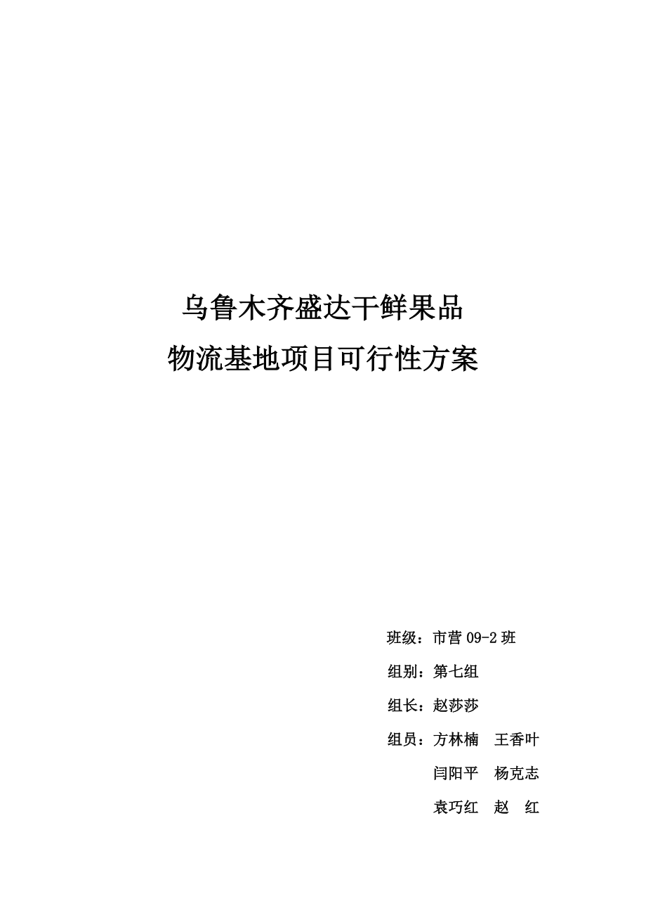 乌鲁木齐物流基地项目实施可行性方案.doc_第1页