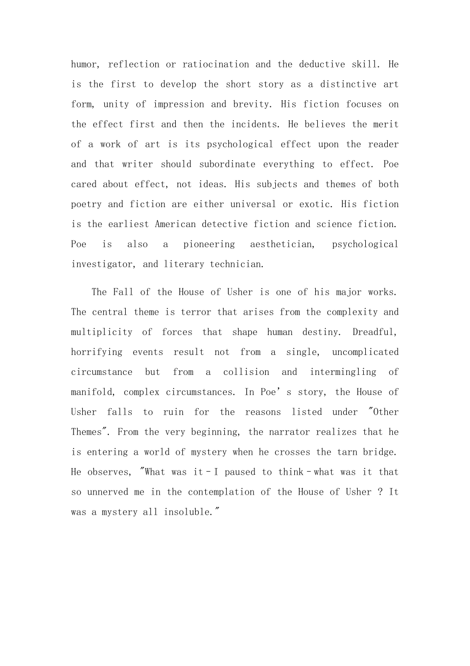 Edgar Allen Poe作者写作风格及代表作简介.docx_第2页