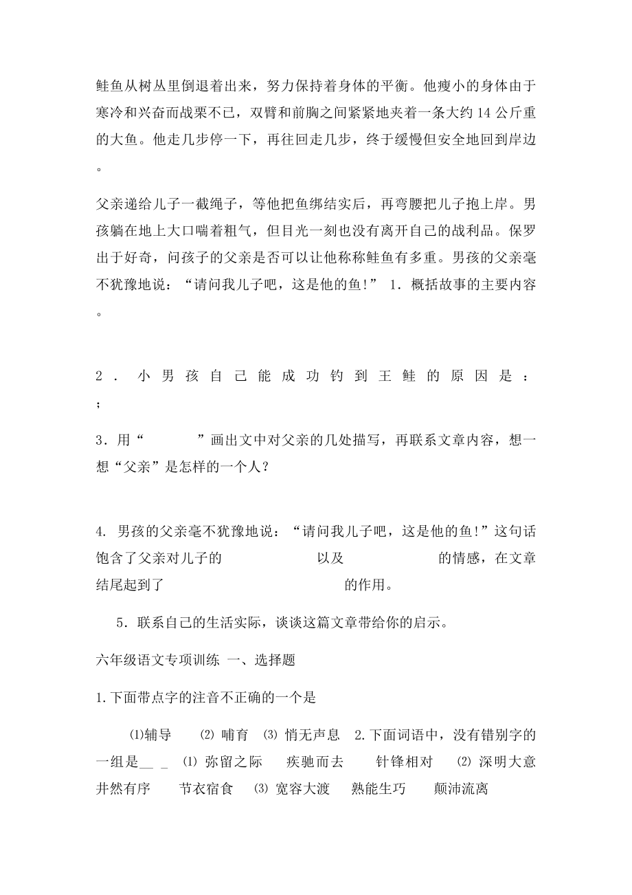 六年级语文专项训练.docx_第3页