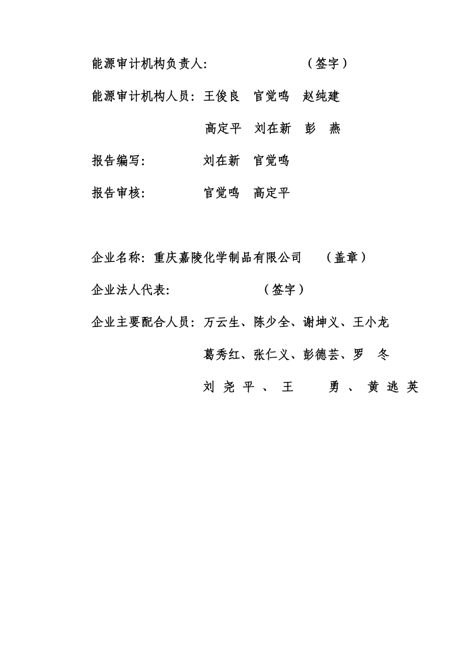 嘉陵化学制品有限公司能源审计报告（正式版） .doc_第2页