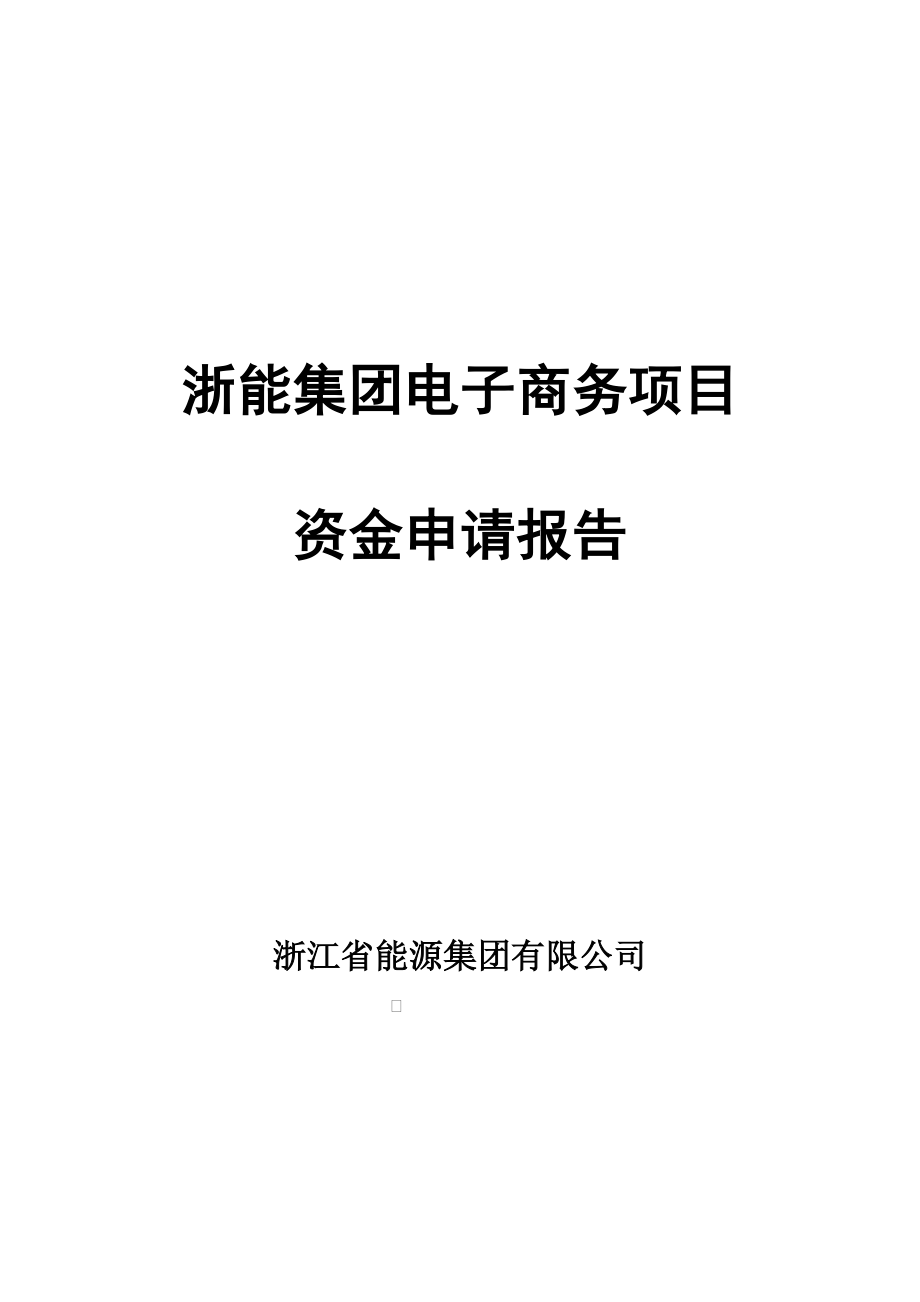 浙江能源集团电子商务平台项目资金申请报告.doc_第1页