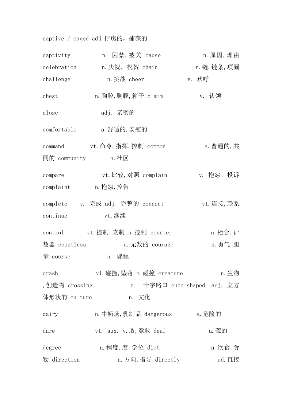 历年中考英语阅读完型核心单词273个.docx_第2页