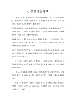 小学生评价评语.docx