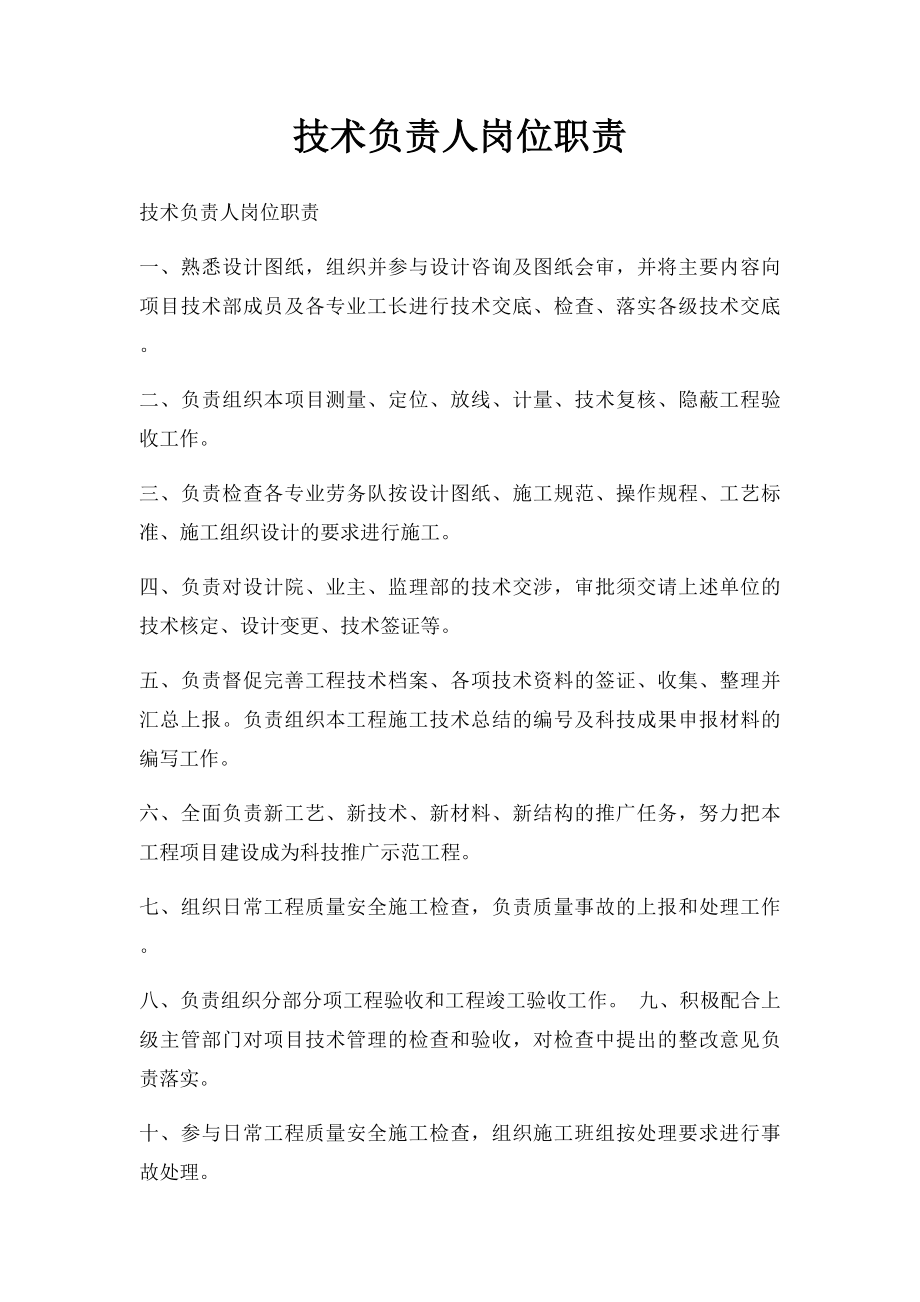 技术负责人岗位职责.docx_第1页