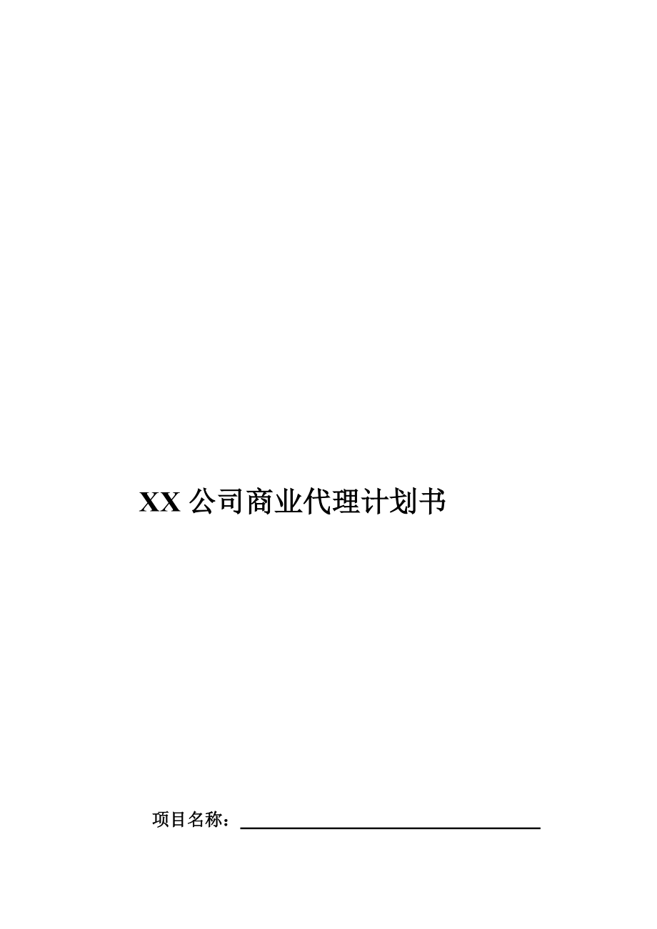 XX公司商业代理计划书.doc_第1页