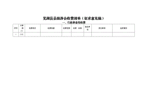芜湖县县级涉企行政事业性收费清单（征求意见稿）.doc