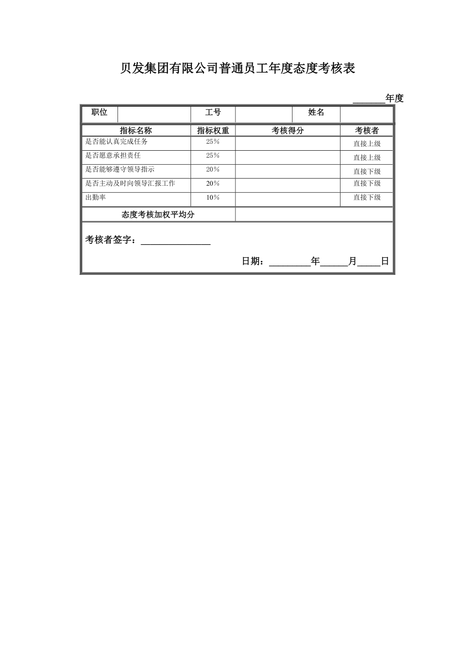 宁波贝发集团有限公司普通员工考核用表[新华信考核全案].doc_第3页