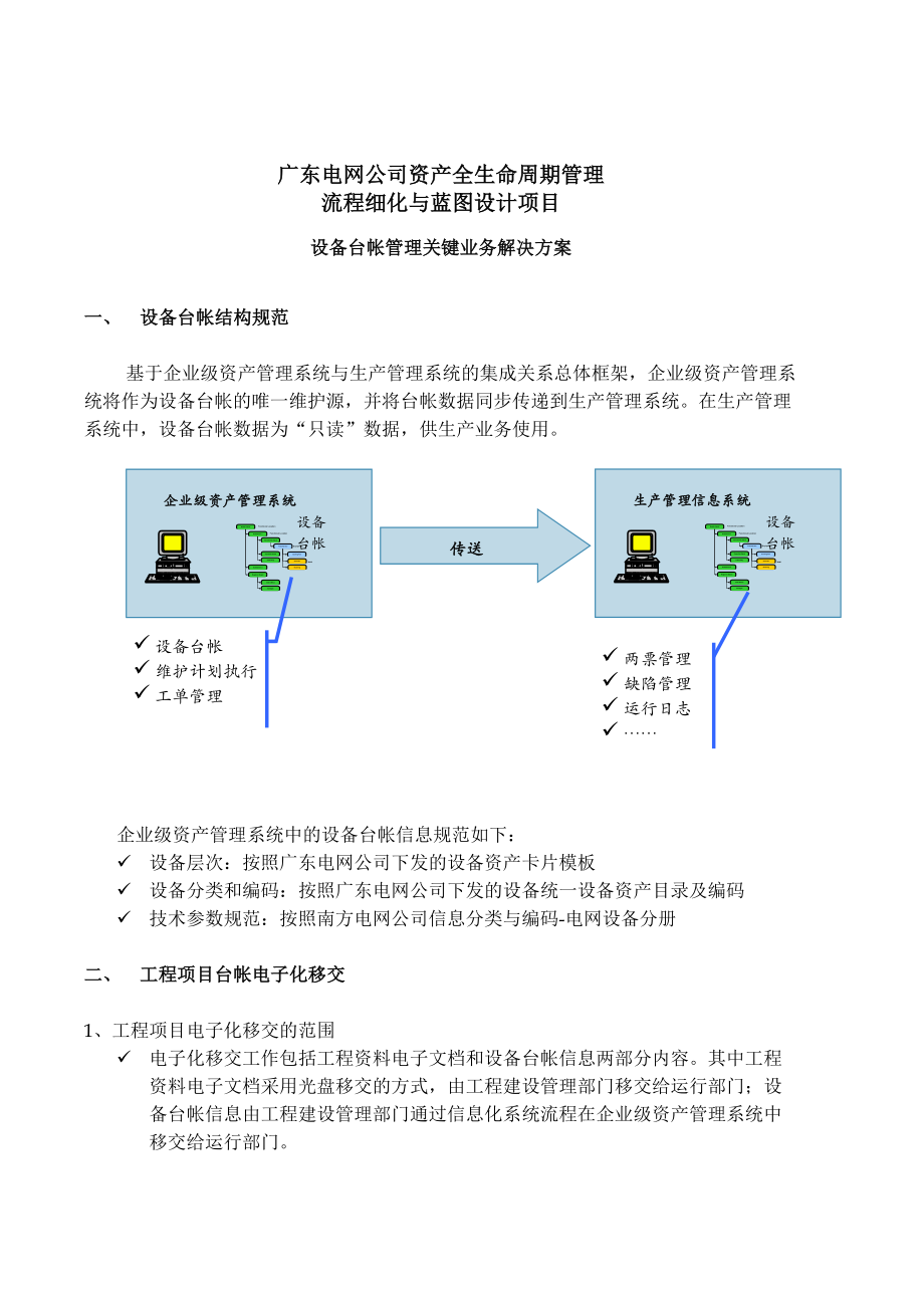 设备台帐管理规范 资产管理管理系统 流程细化 关键业务解决方案 生产技术专业组.doc_第1页