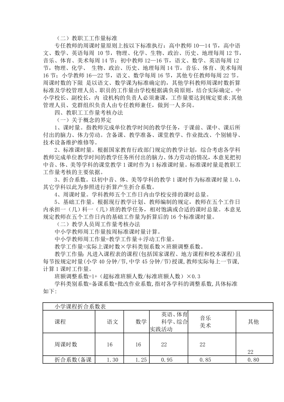 关于规范中小学教职工工作量的意见.doc_第2页