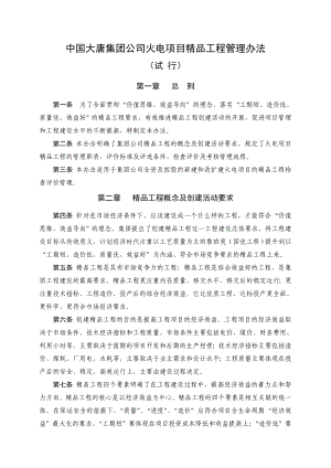 火电项目全过程优化设计管理办法中国大唐集团公司.doc